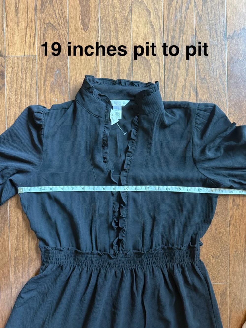 London Times Black Ruffle-Front Maxi Dress - Picture 4 of 7